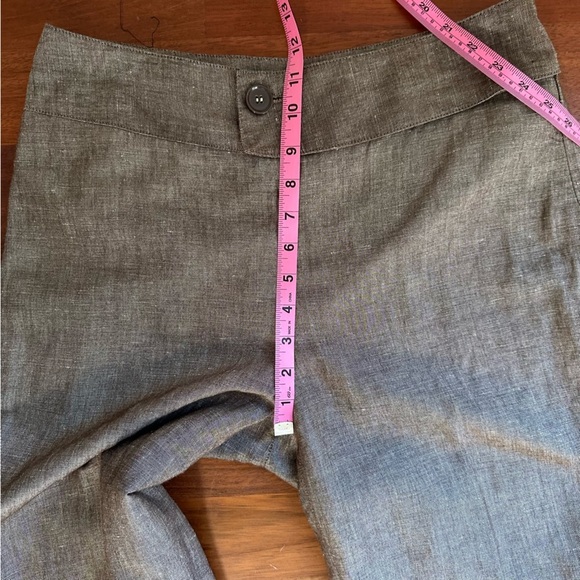 David N  Brown Linen Blend Crop Wide‎ Leg Pant Size: 8 - Picture 8 of 12
